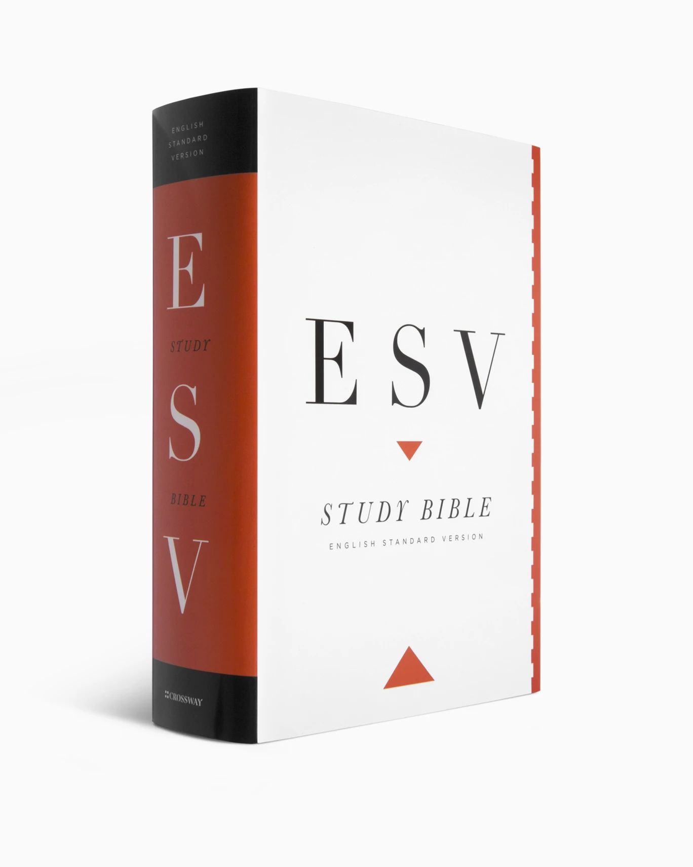 ESV Study Bible i hardcover, stående – viser ryg og tykkelse